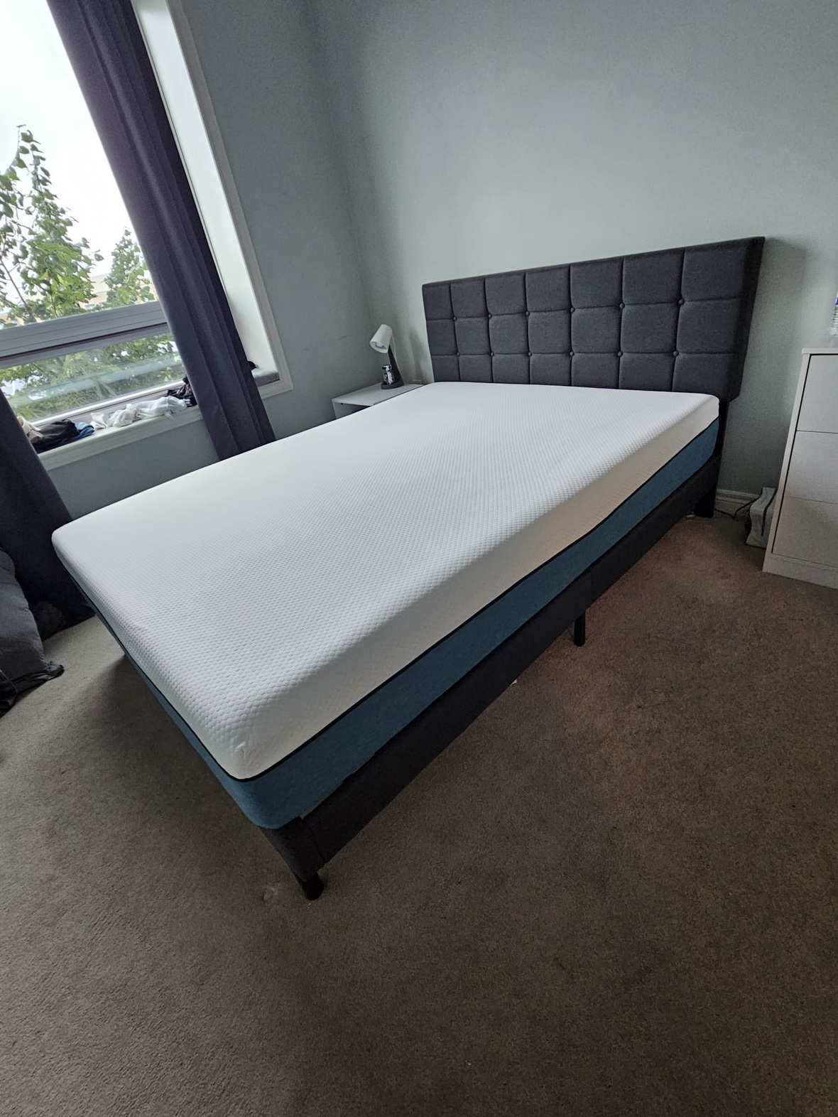 Queen Bed Matress + Frame with Headboard