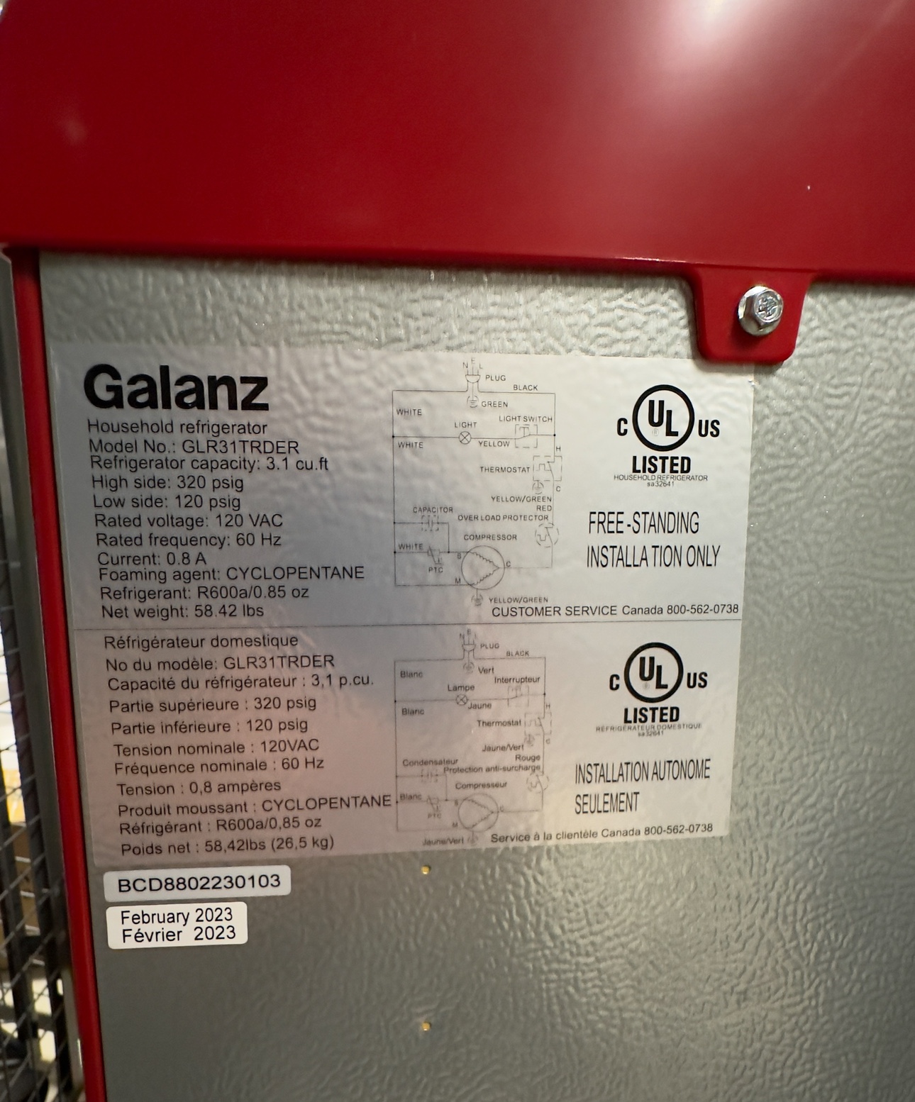 Galanze 3.1 Cu. Ft. Mini Fridge Top Freezer Bar - photo 5