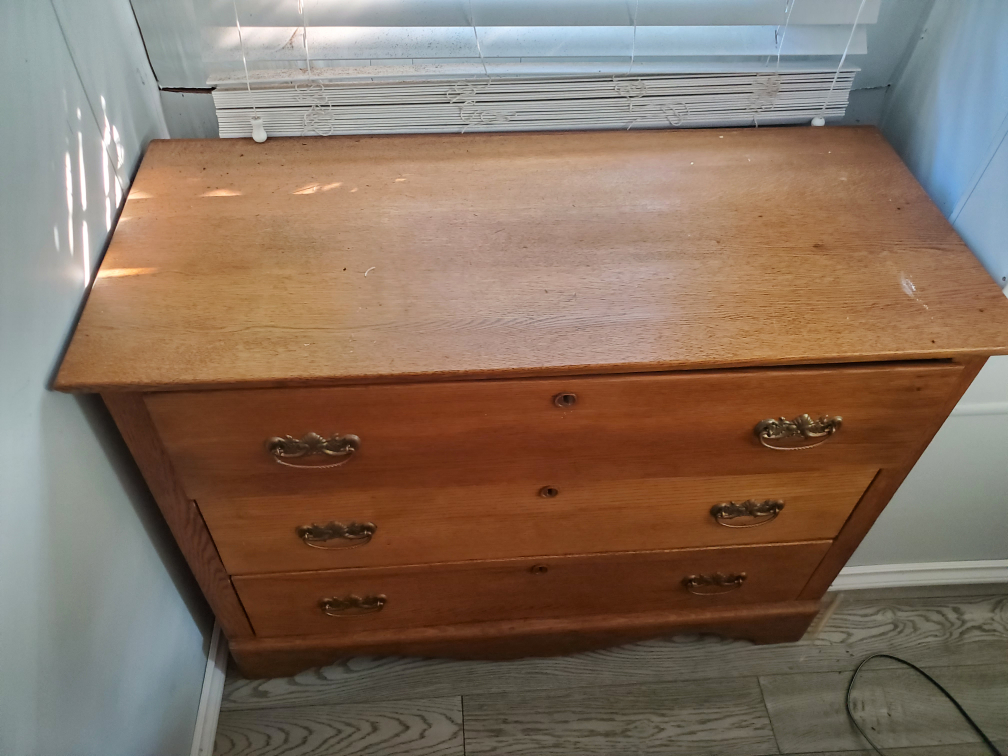 Antique Wooden Three Drawer Chest