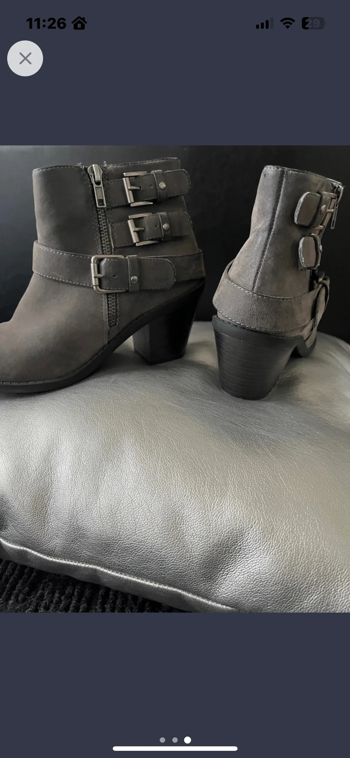 Grey Buckle Ankle Boots image indicator(3)