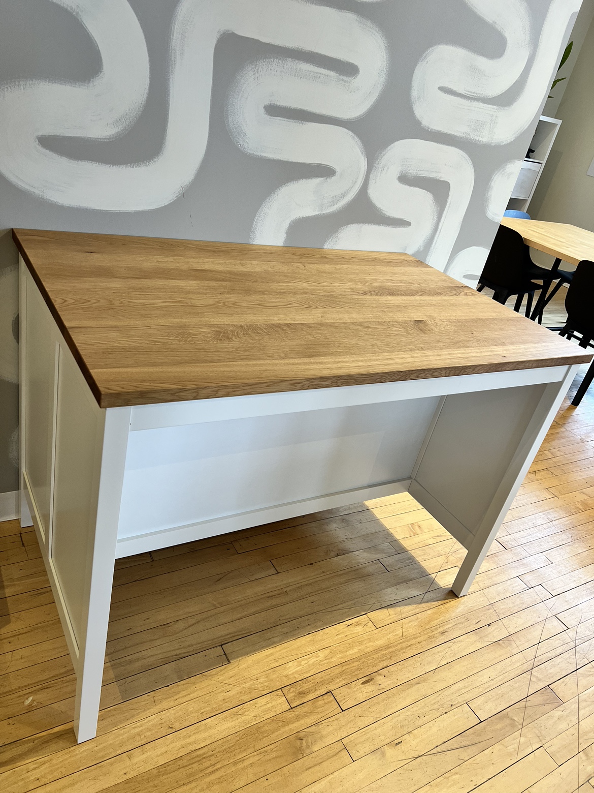 White Kitchen Island with Butcher Block Top - photo 3
