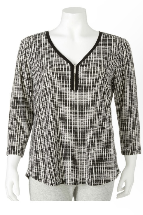 George Black & White Patterned Blouse Size S - photo 2