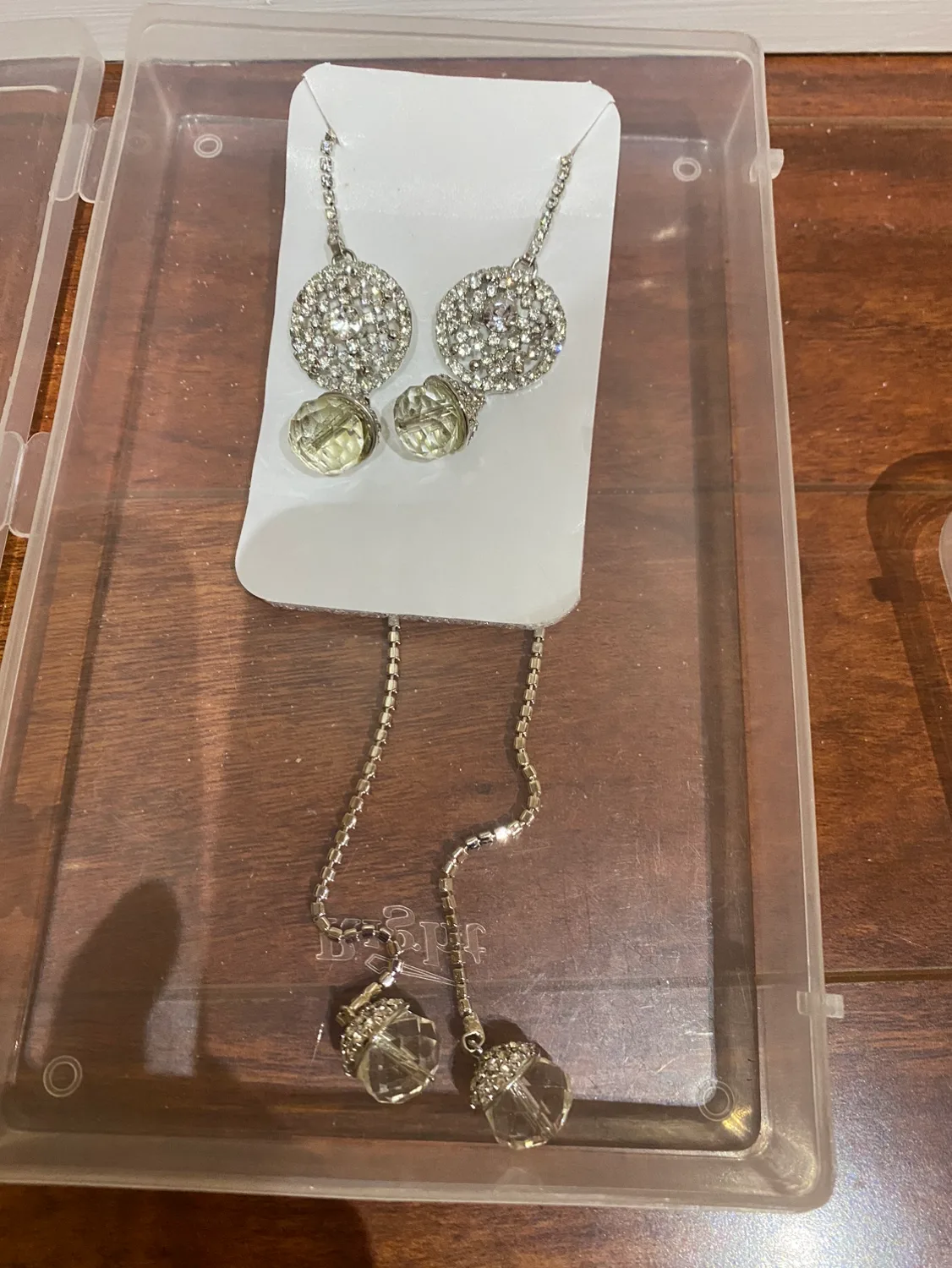 Crystal and Rhinestone Dangle Earrings image indicator(3)