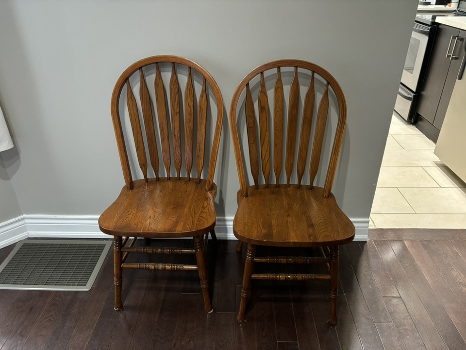 Two Wooden Dining Chairs