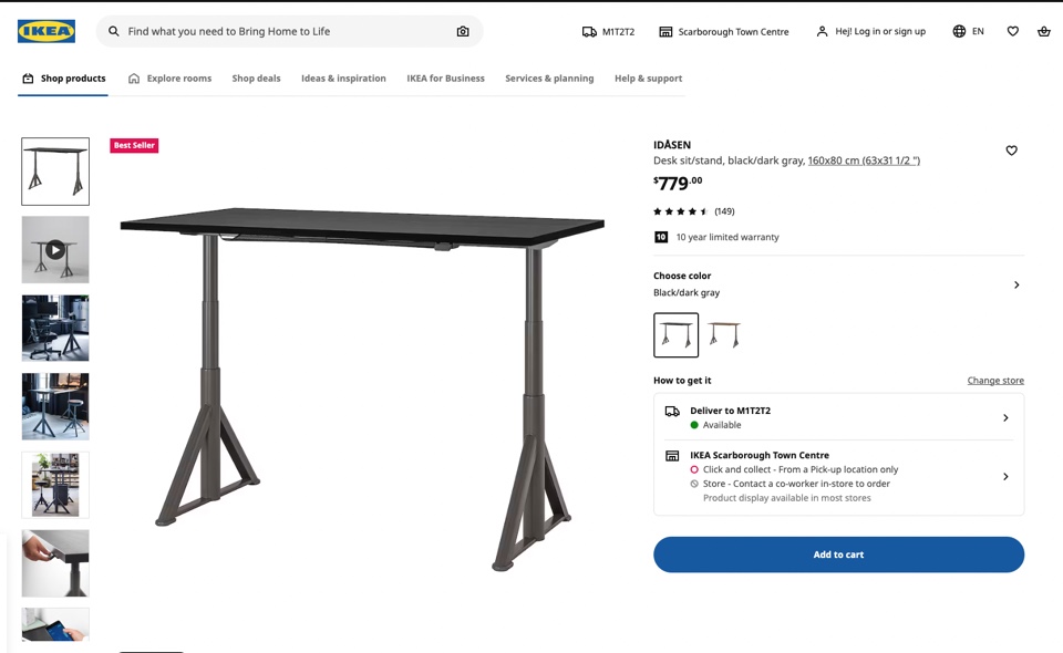 Ikea standing desk , black - photo 3