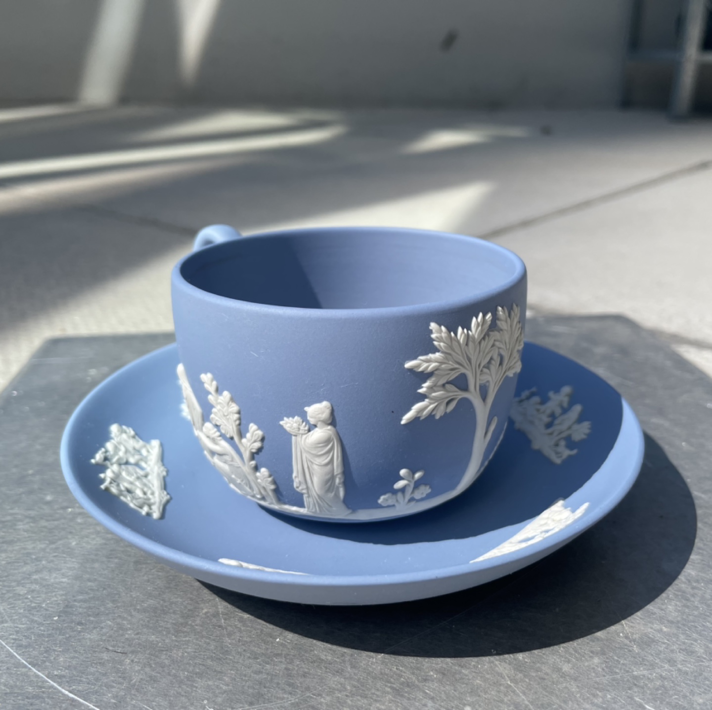 Wedgewood Jasperware Tea cup and saucer set in blue - photo 3