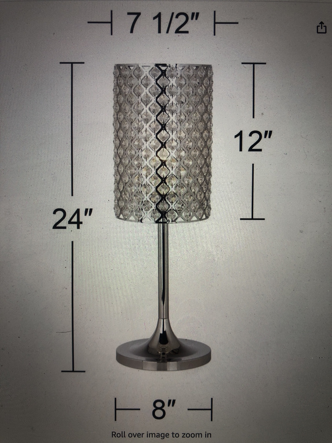 Crystal Glitz and Chrome Table Lamp - photo 2