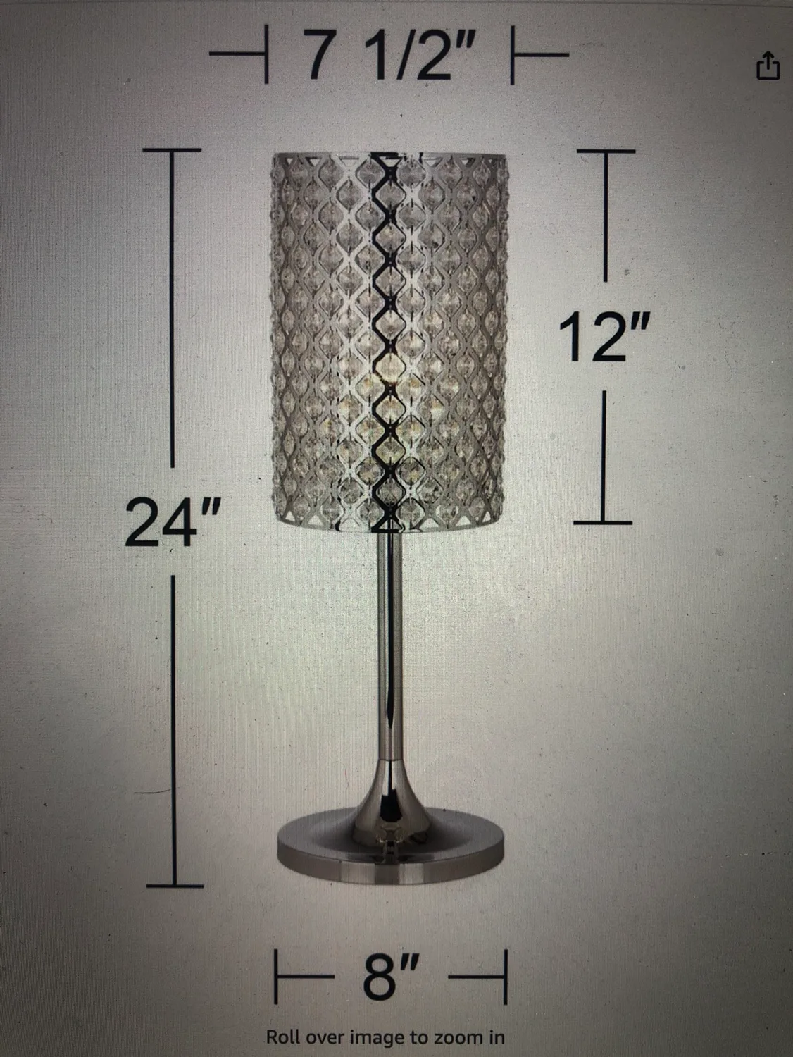 Crystal Glitz and Chrome Table Lamp image indicator(2)