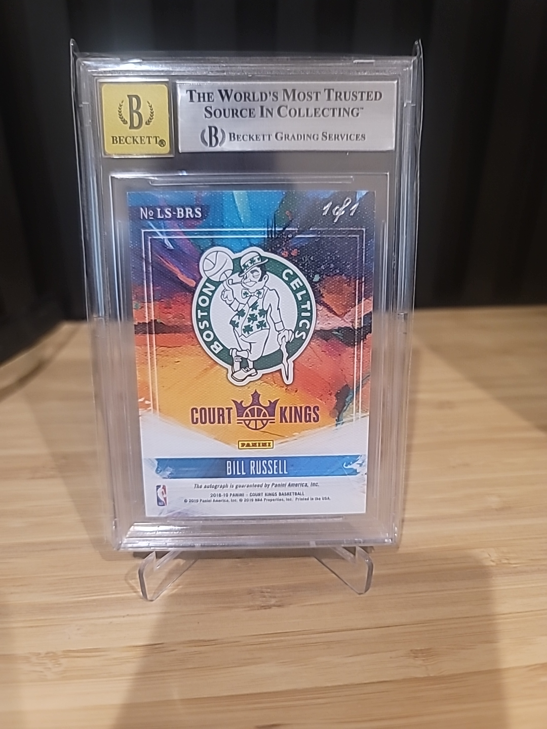 Bill Russell 2018-19 Court Kings Autographed Card 1/1 - photo 2