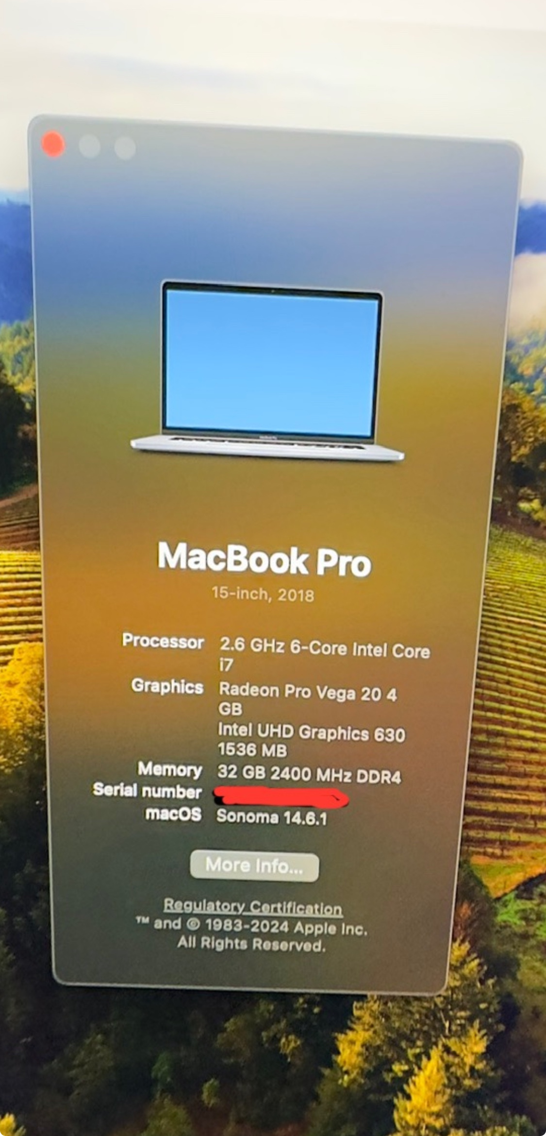MacBook Pro 15-inch 32GB 1TB SSD
