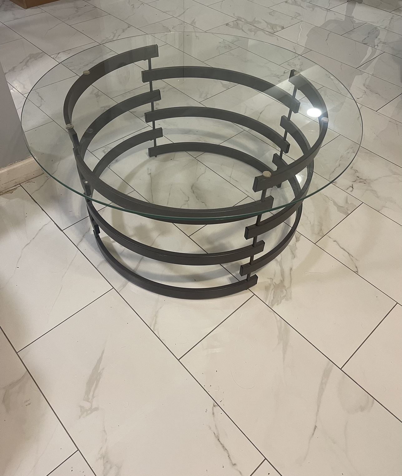 Glass and Metal Coffee Table - photo 2
