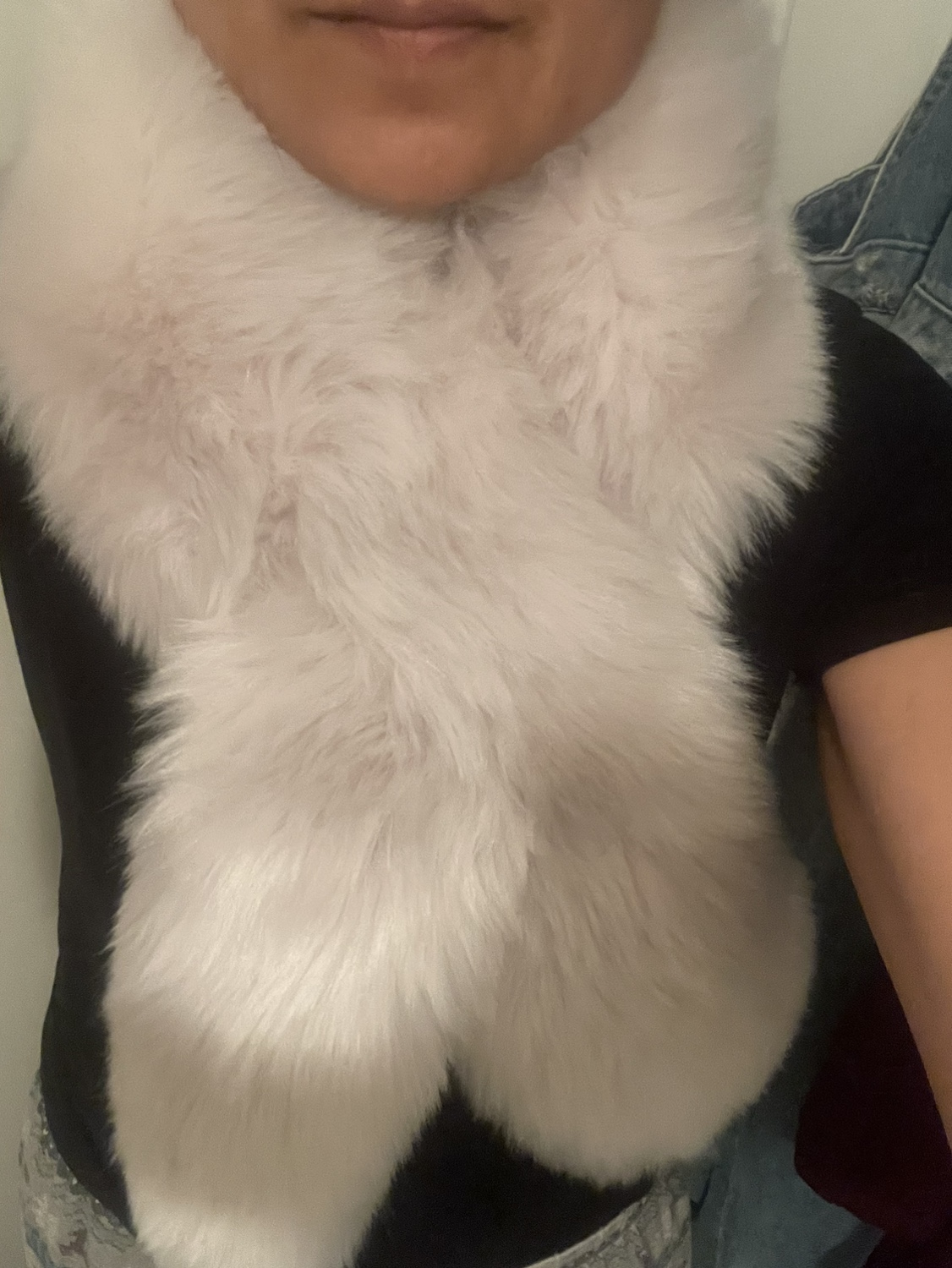 White Faux Fur Scarf
