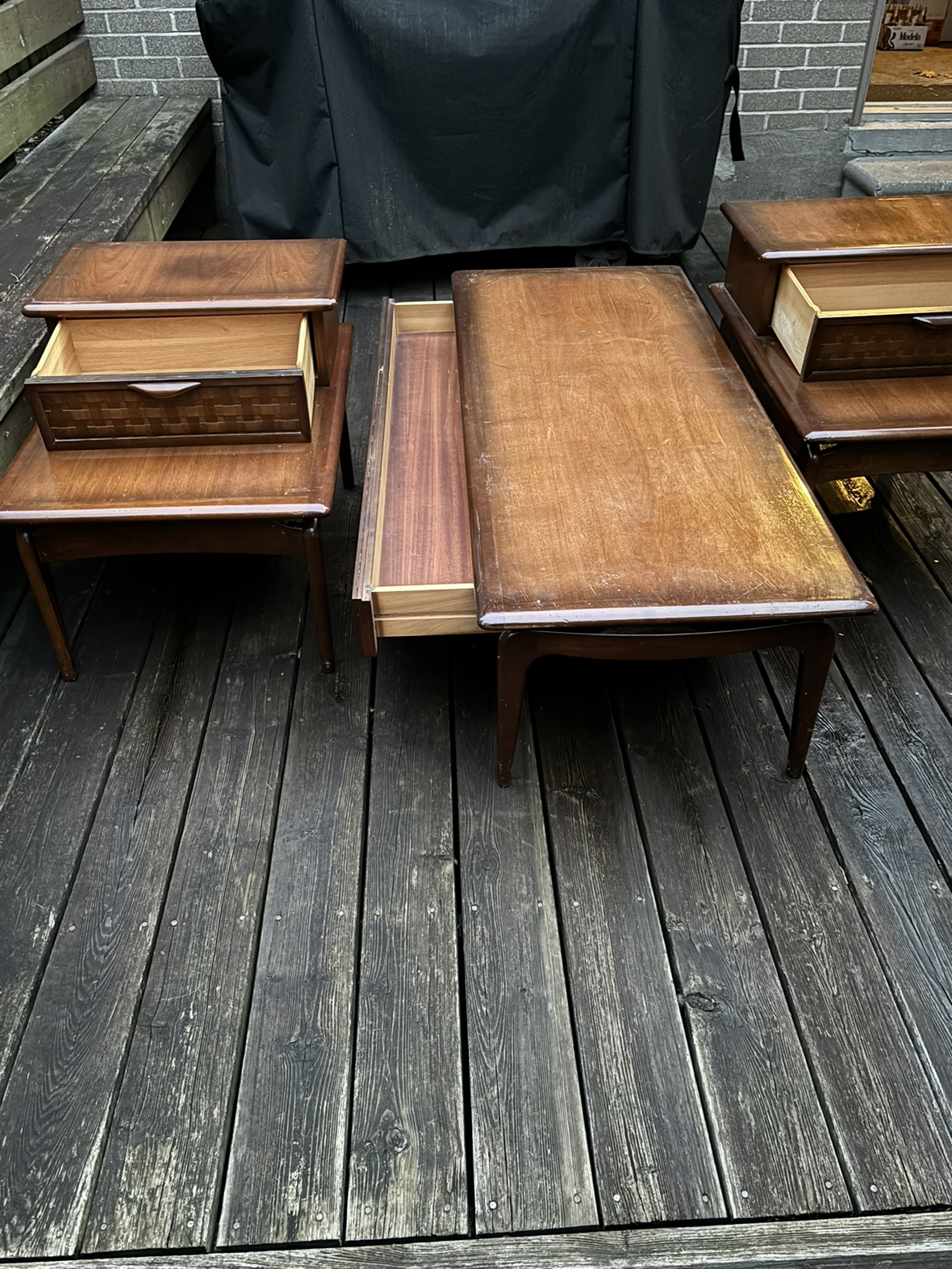 Mid-Century Modern Coffee Table and End Tables