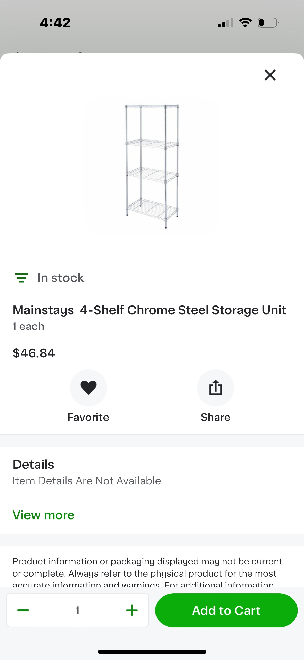 4-Shelf Chrome Steel Storage Unit - photo 2