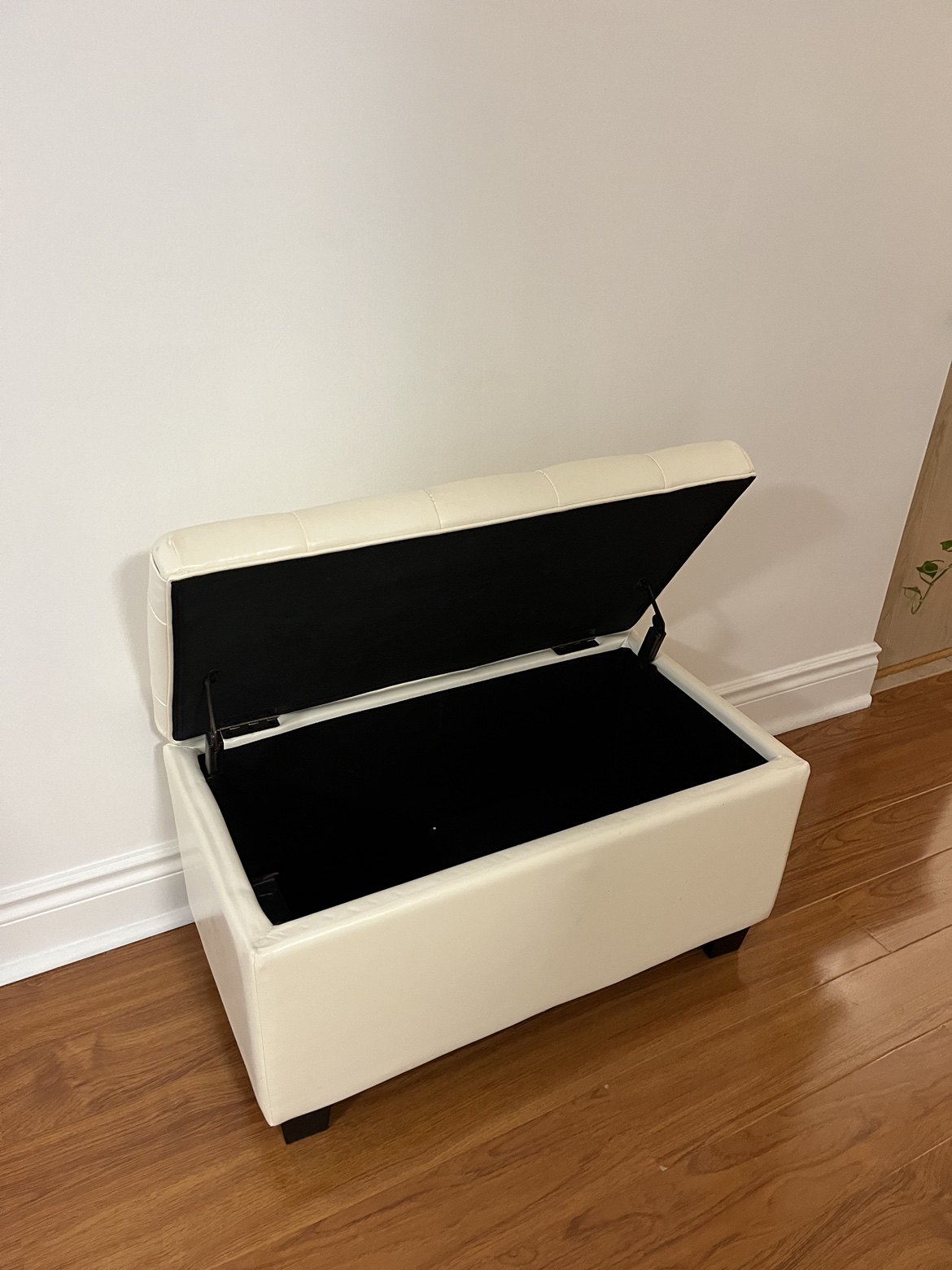 White Storage Ottoman - photo 2