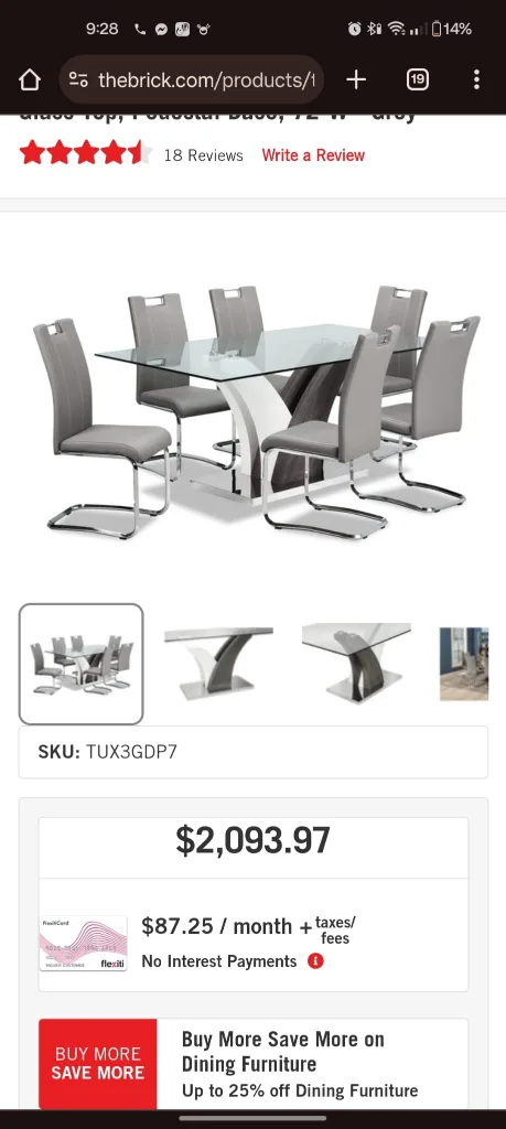 Tuxedo 7pc Dining Set with Table and 6 Chairs image indicator(2)