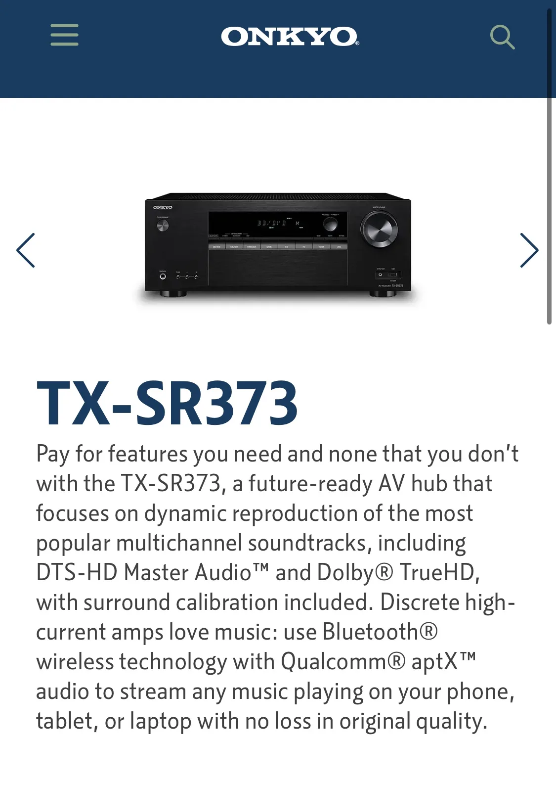 Onkyo AV Receiver TX-SR373 image indicator(6)