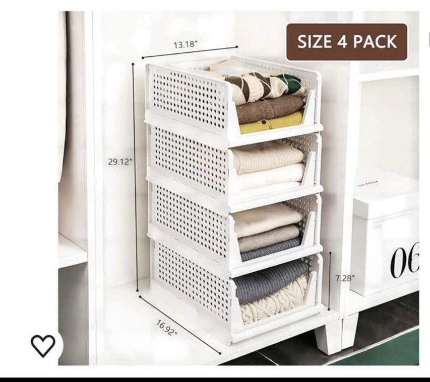 Set of 4 Stackable Drawer Organizers