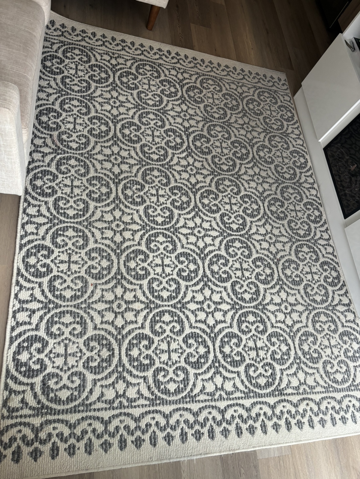 Grey and White Rug