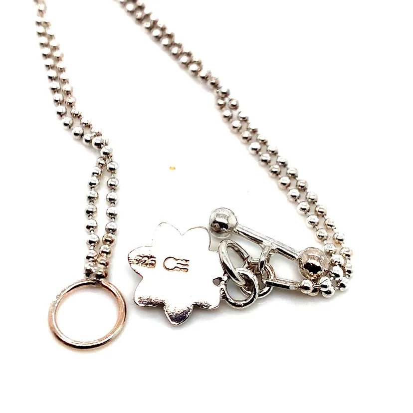 Double beaded Chain Italian Toggle bracelet image indicator(4)