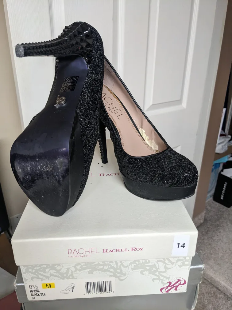 Rachel Roy Black Platform Heels image indicator(4)