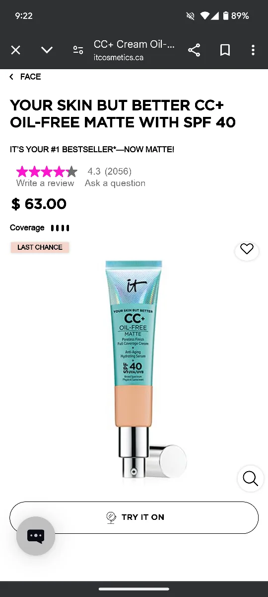 Brand new in box/sealed: IT Cosmetics Foundation matte image indicator(2)