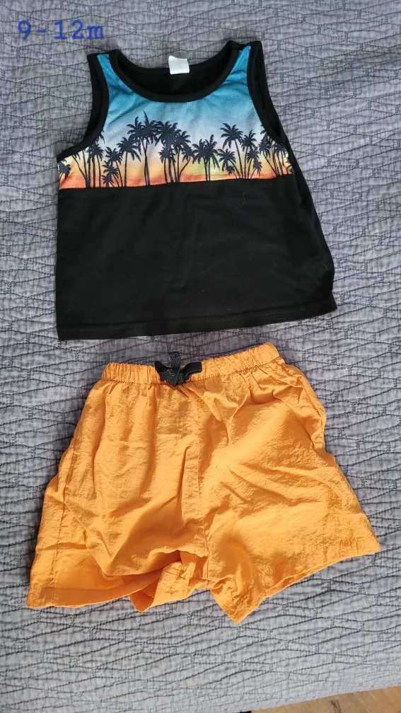 Palm Tree Tank Top and Shorts Set Baby 9-12m thumbnail