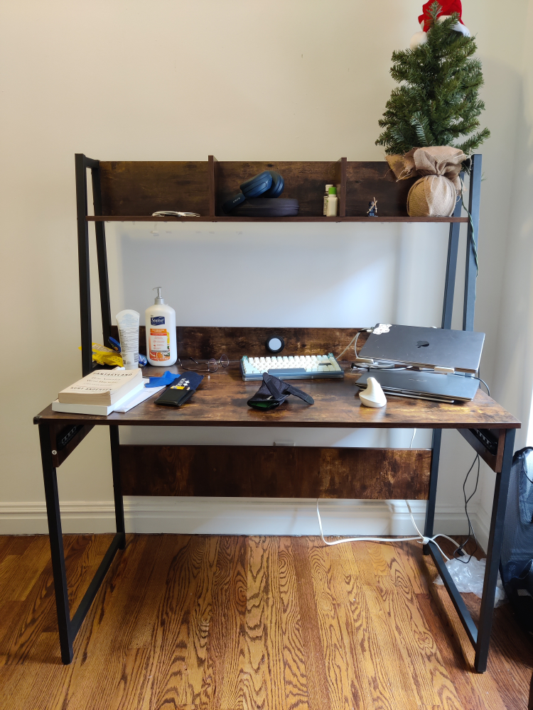 DESK WITH SHELF