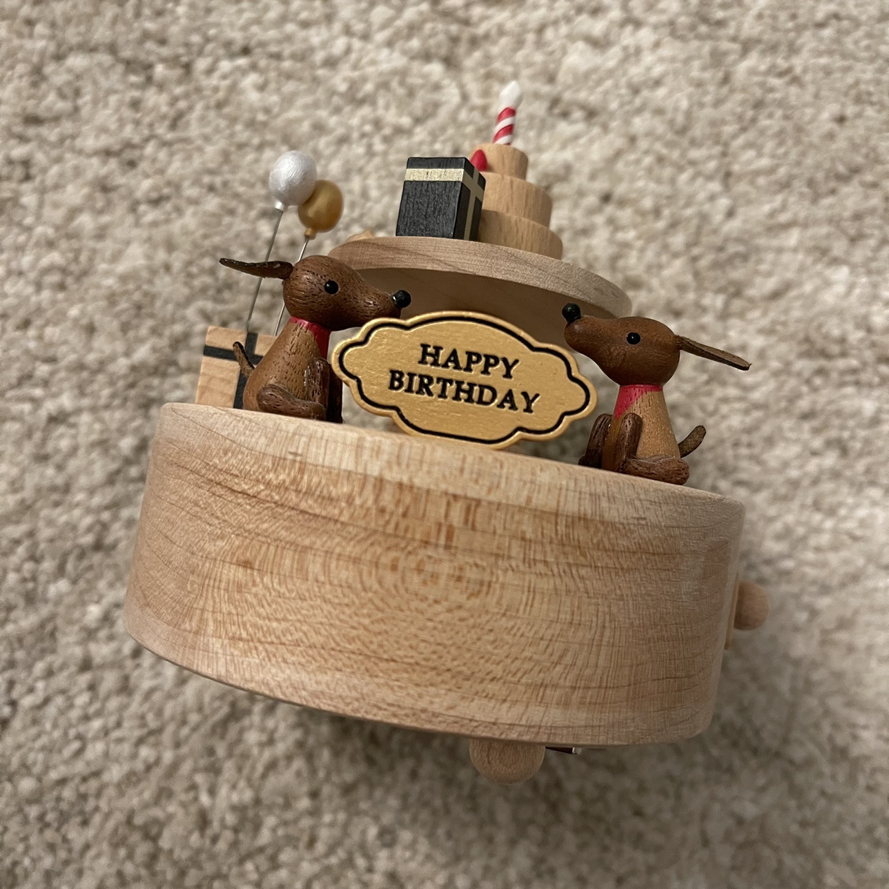 Wooden Music Box with Birthday Song