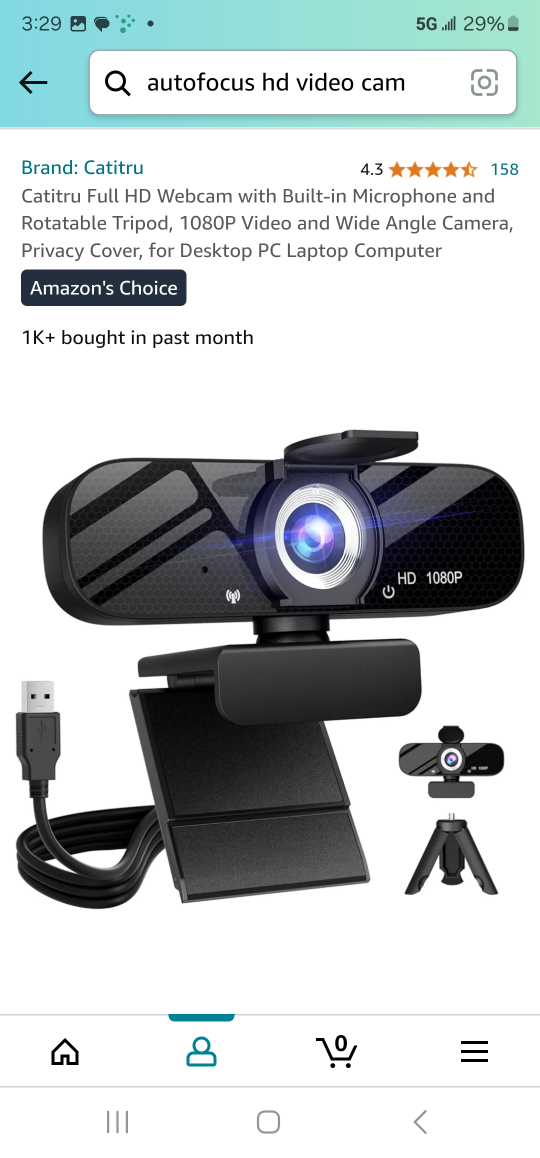 Catitru Full HD Webcam with Built-in Microphone