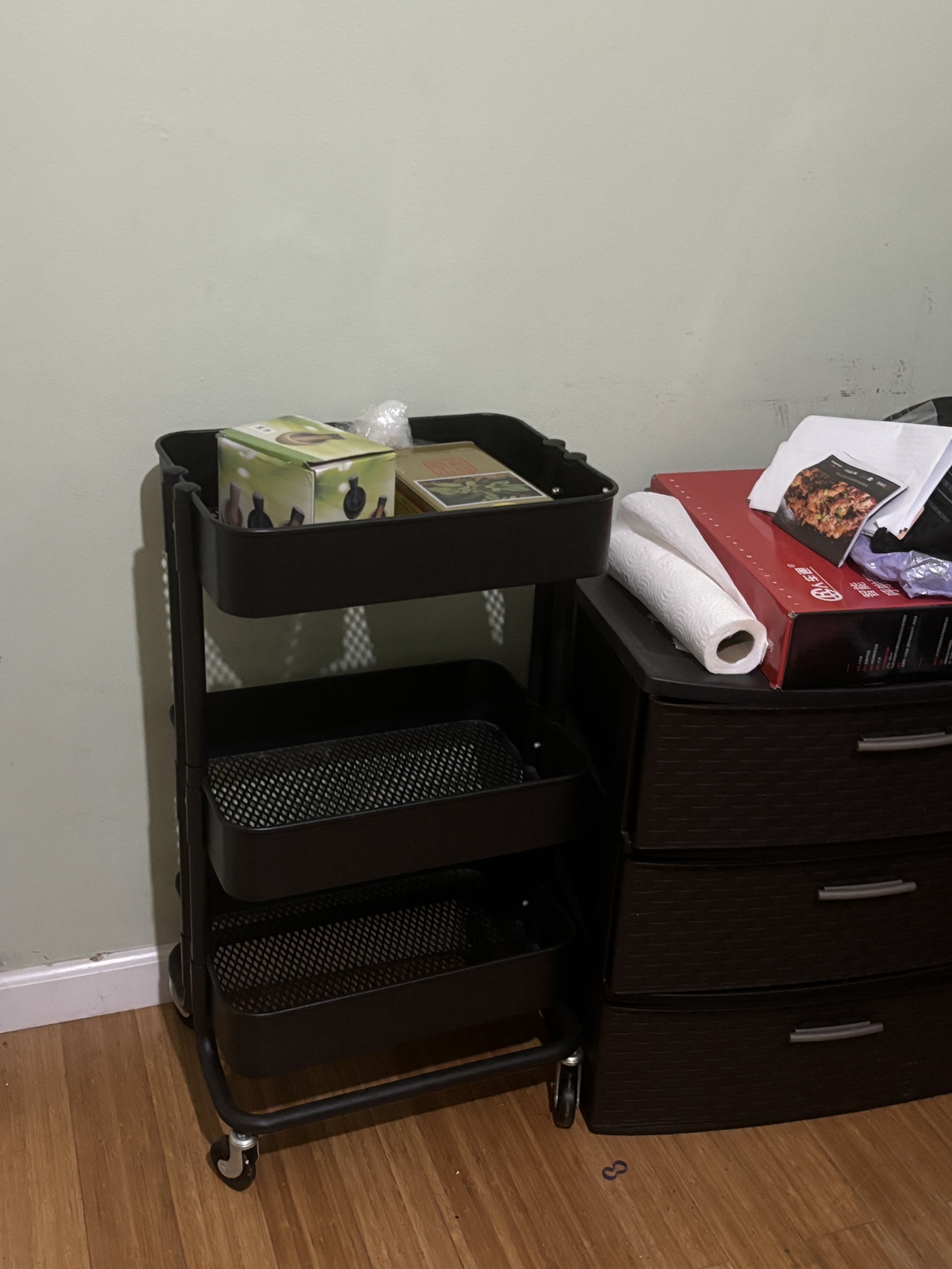 Black 3 Tier Rolling Cart