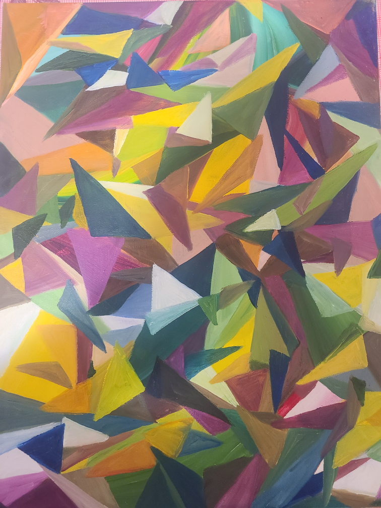 Abstract Triangle oil Painting