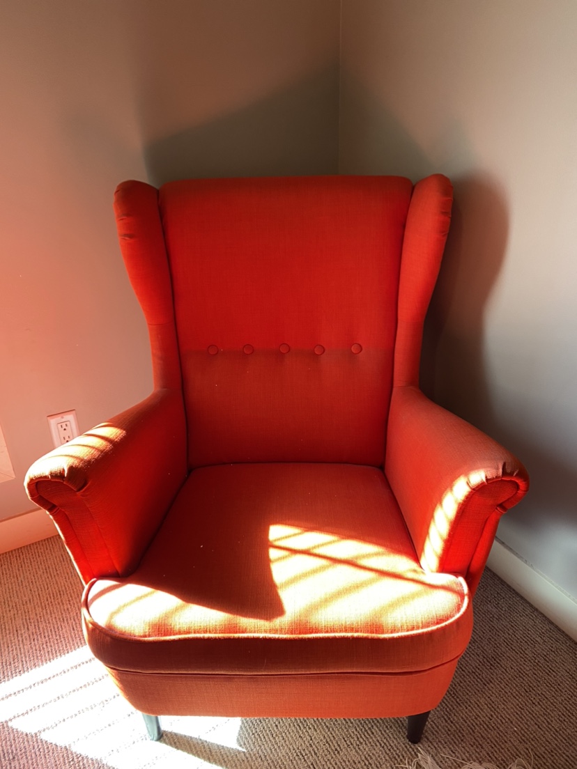 Orange Wingback Armchair