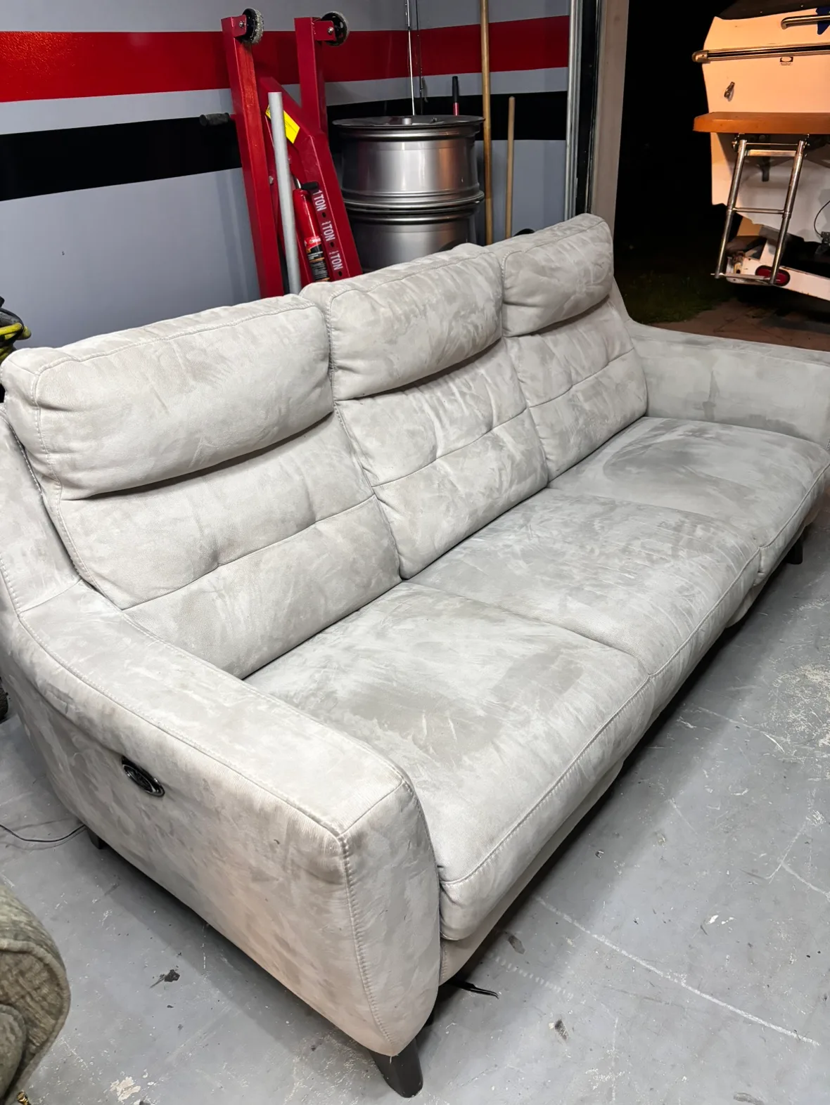 Electric recliner USB gray comfortable couch image indicator(2)