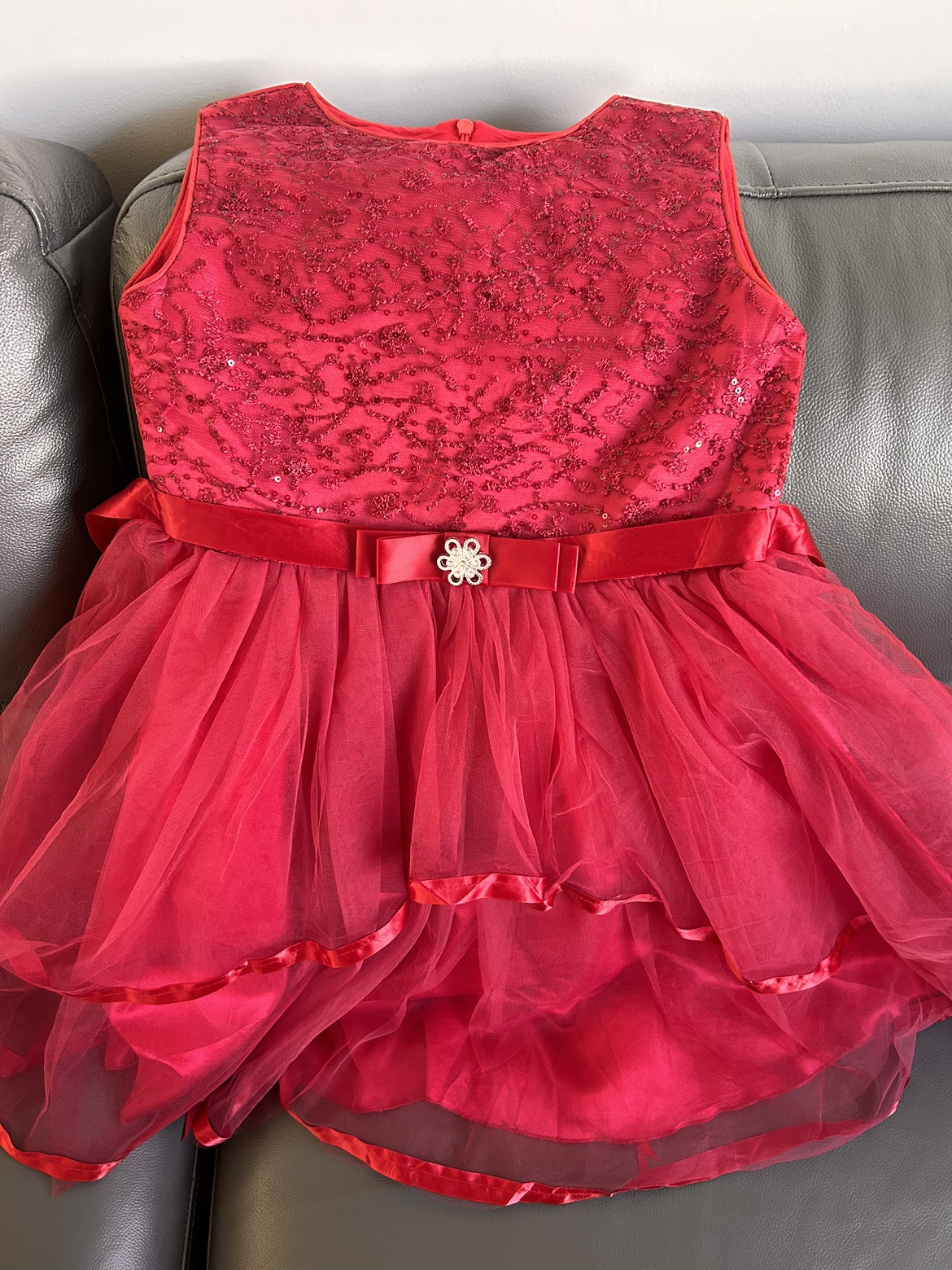 Red Sequin and Tulle Dress