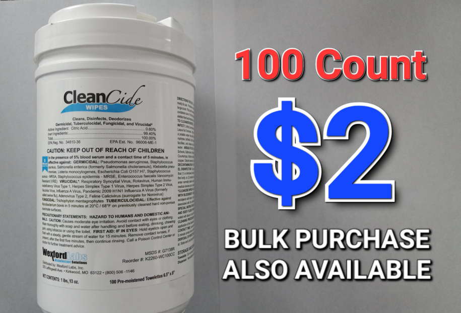 CleanCide Disinfectant Wipes