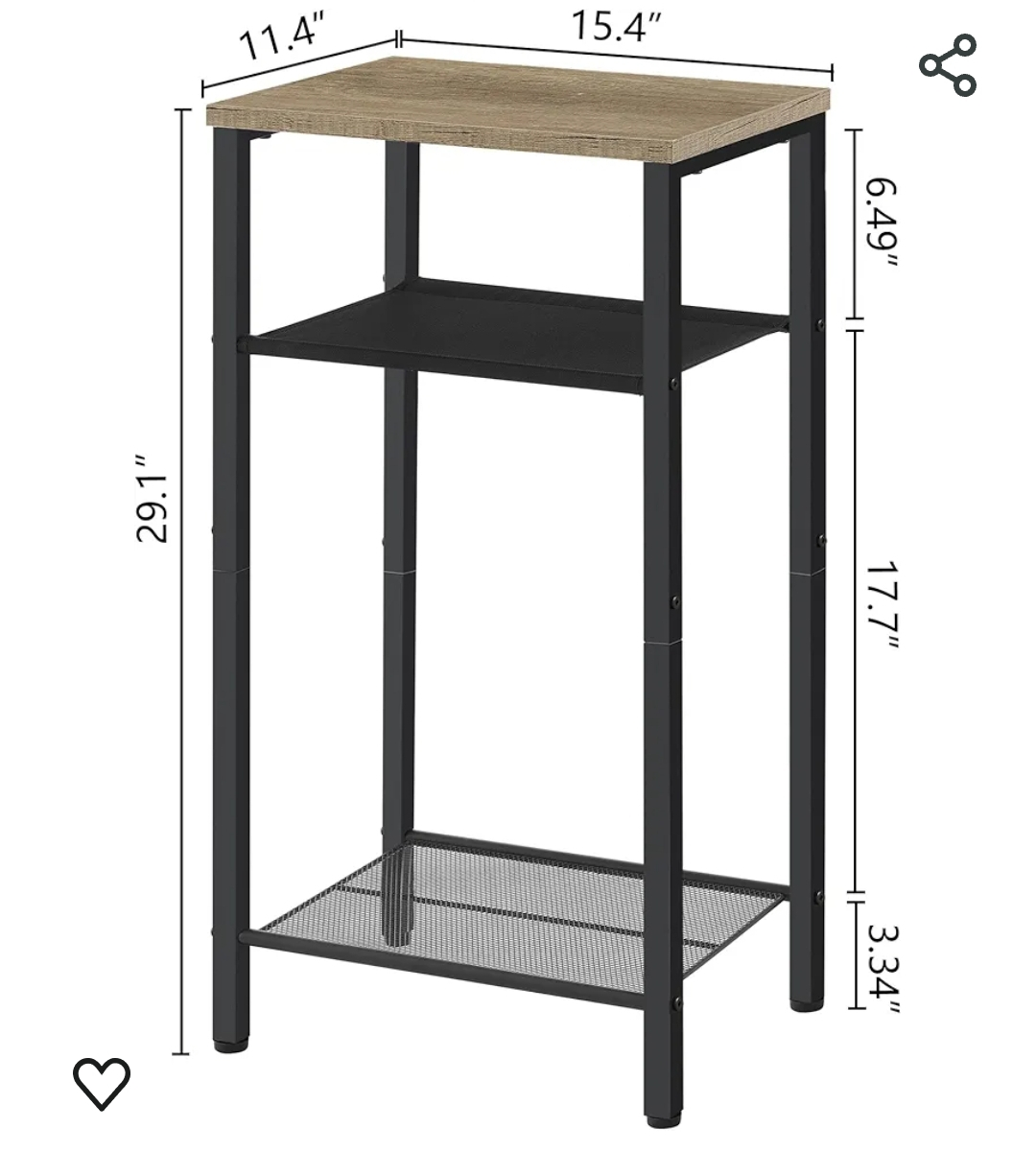 Black Metal Stand with Shelf - photo 5