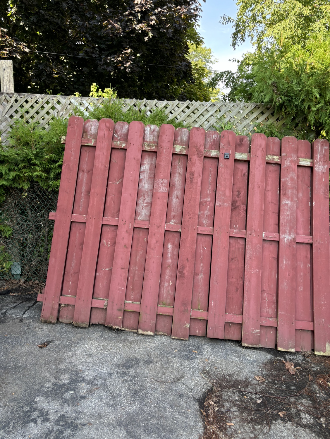 Red Wooden Fence Panels