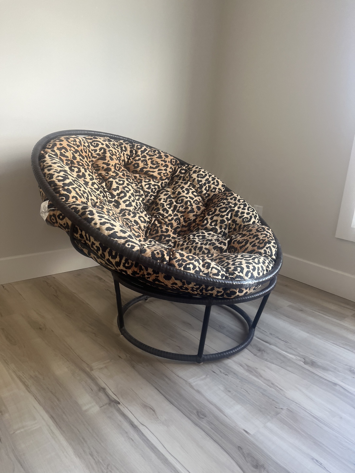 Leopard Print Papasan Chair