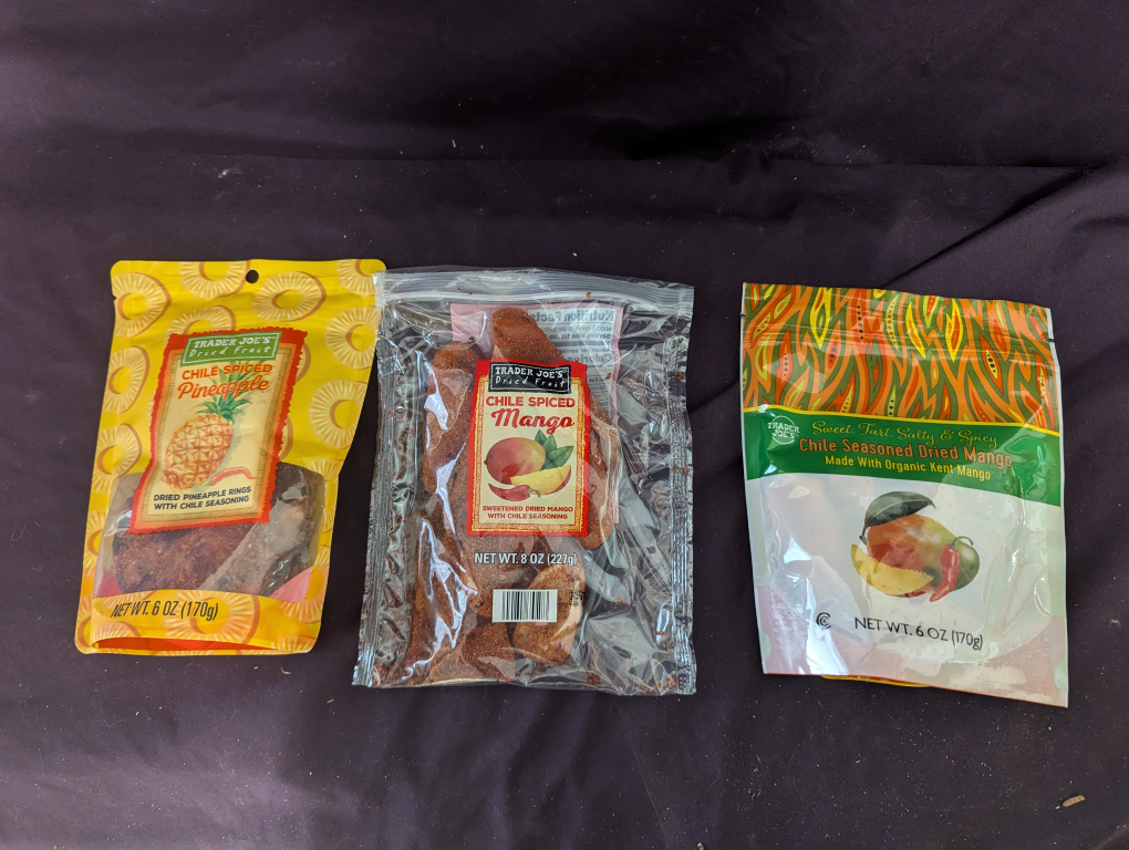 Trader Joe's spice Dried Mango and pineapple Variety Pack