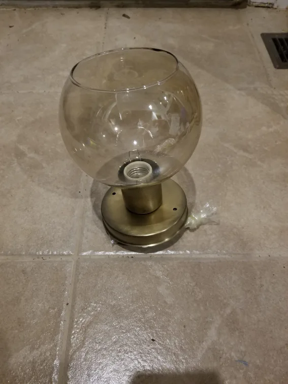 Smoked Glass Globe Light Fixture thumbnail