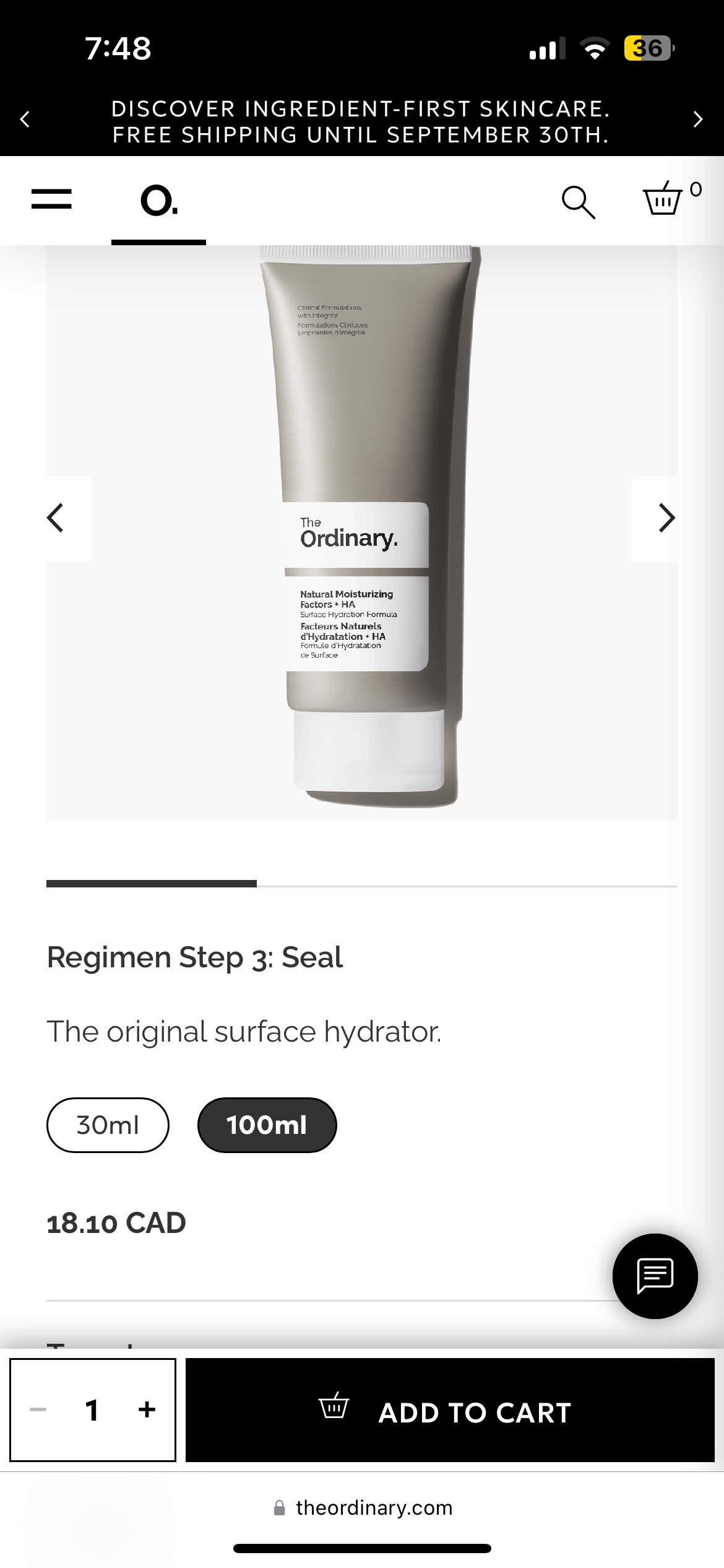 The Ordinary Natural Moisturizing Factors + HA