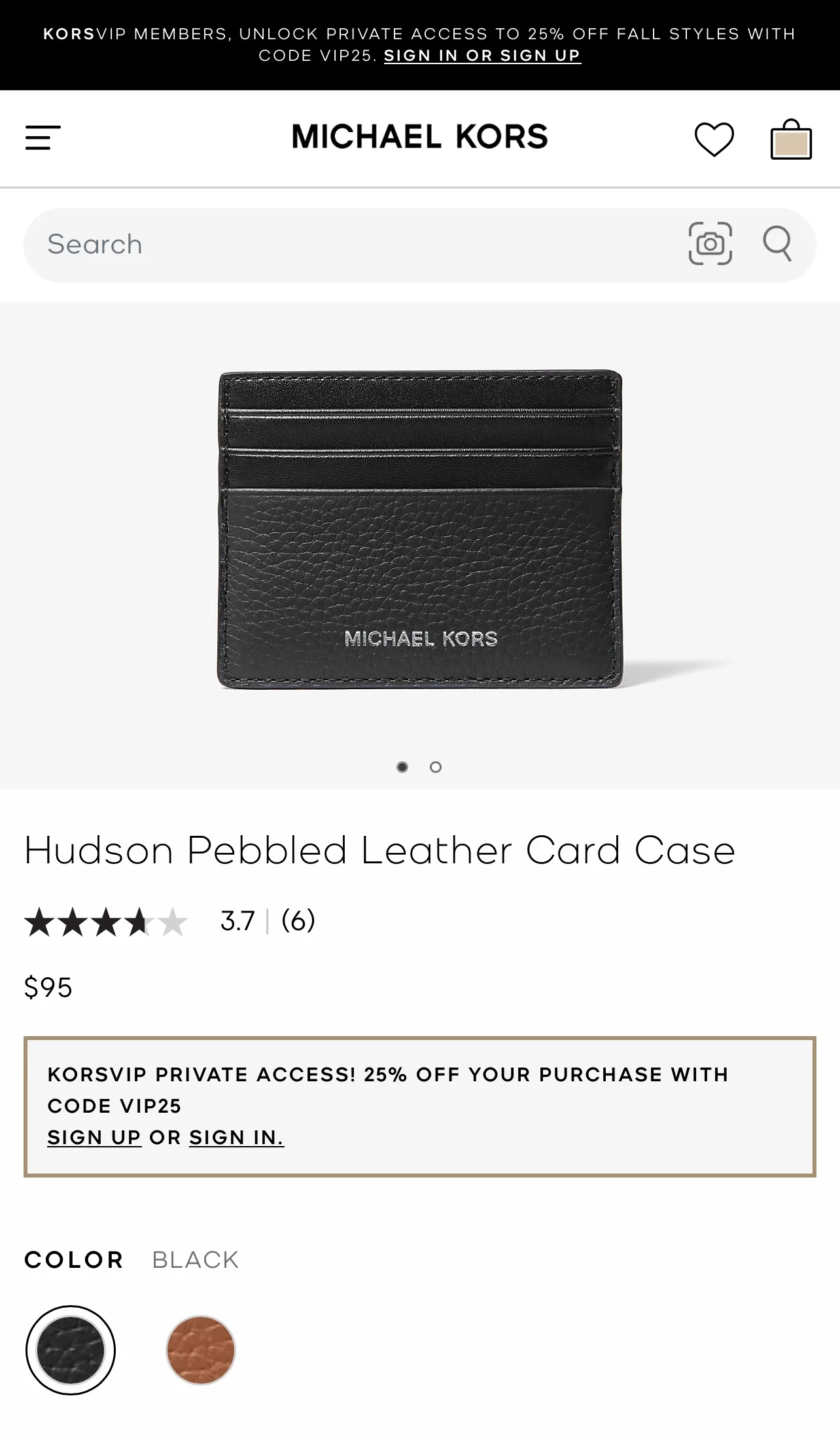 Brandnew Michael Kors Hudson Leather Card Case image indicator(8)