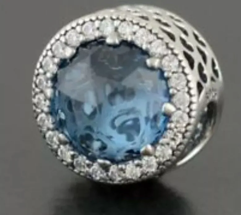 PANDORA ALE STERLING 925 SPARKLING DARK BLUE MOONLIGHT CHARM image indicator(2)