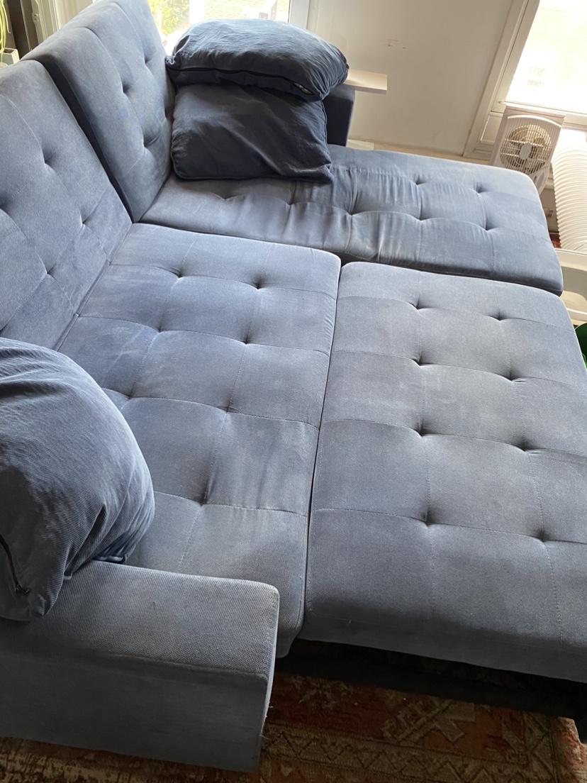 Structube Blue Sectional Pull out Sofa (FREE) - photo 5