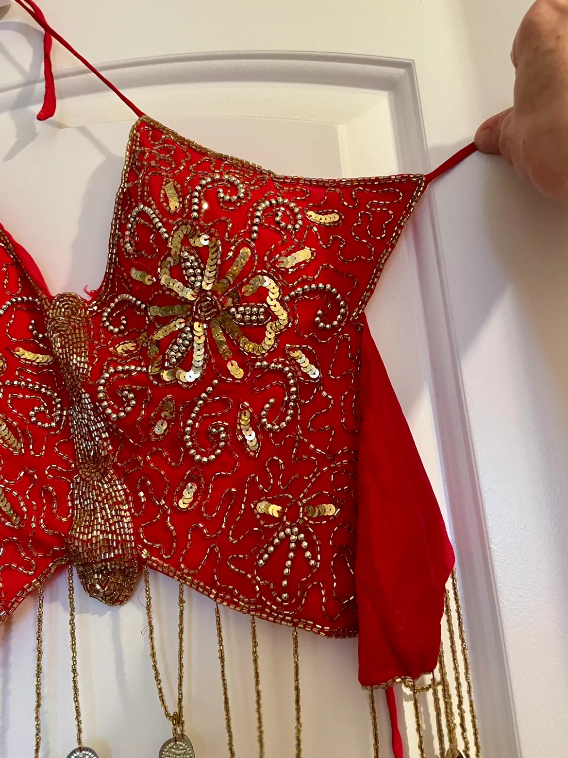 5 peace’s Red colour Belly Dancing Costume image indicator(8)