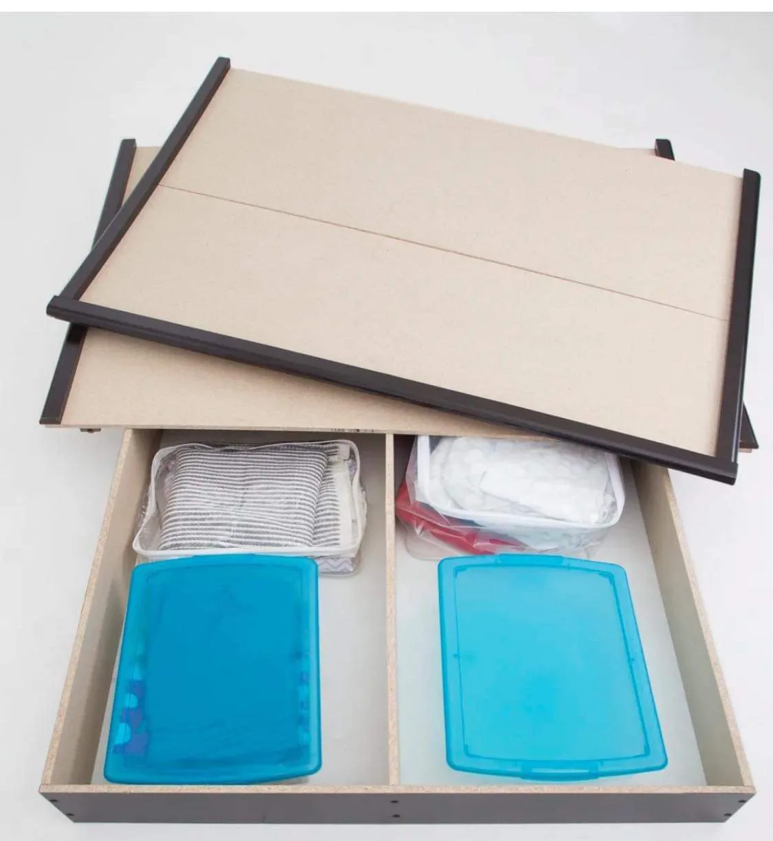 Queen size contemporary bed - new- FREE MATTRESS COVER image indicator(8)