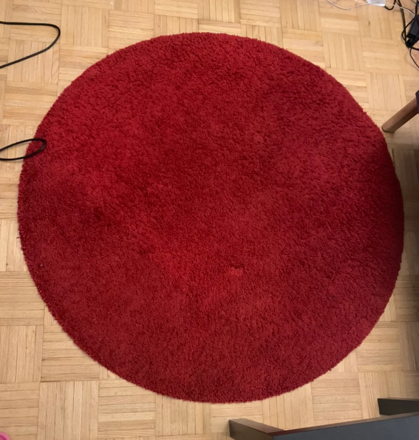 Moving Sale - Must Go!! IKEA ADUM Round Red Rug image indicator(2)