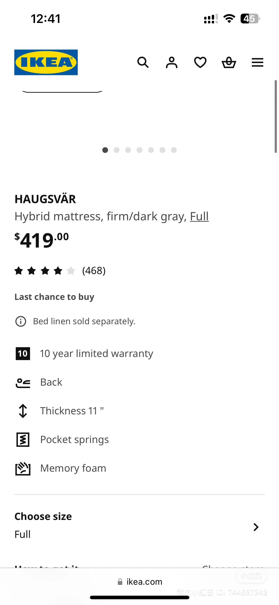 HAUGSVÄR Full Mattress - photo 4