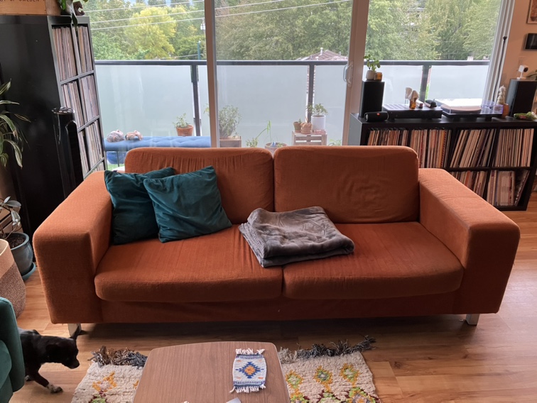 EQ3 Sofa in burnt orange